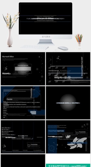超炫ppt动画文字图片黑色硬朗高冷简洁PPT模板黑色硬朗高冷简洁PPT模板预览图
