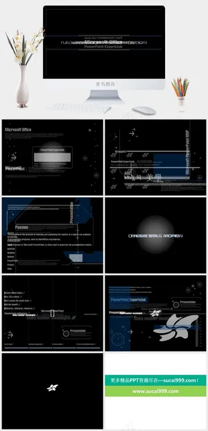 超炫ppt动画文字图片黑色硬朗高冷简洁PPT模板黑色硬朗高冷简洁PPT模板预览图