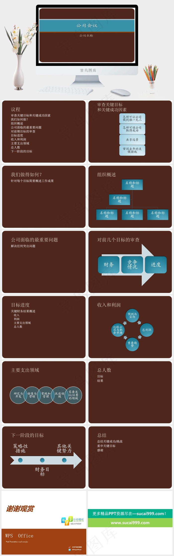 公司会议演示文稿ppt红色突出简洁PPT模板