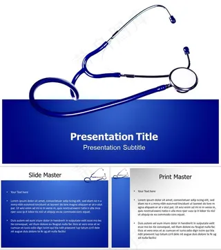 听诊器ppt模板白色突出简洁PPT模板