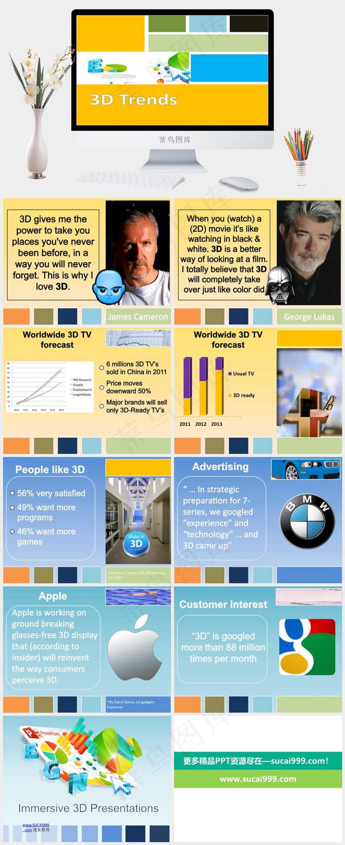 漂亮的欧美风格ppt模板黄色PPT模板