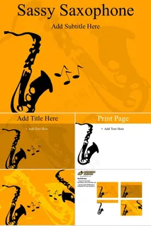 乐器PPT素材橘色橙色卡通风PPT模板