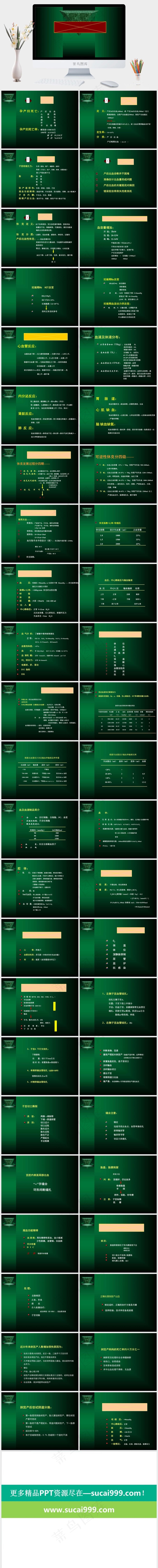 深绿色ppt绿色简洁PPT模板