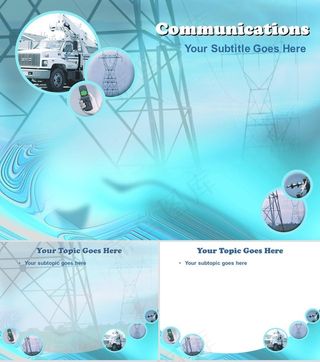 工业ppt幻灯片青色PPT模板