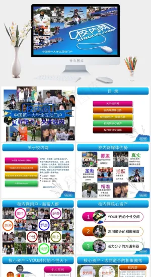 校内网络营销推广方案ppt模板蓝色实景风PPT模板蓝色实景风PPT模板预览图
