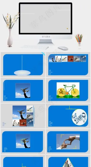 线条与图形动画ppt灰色简洁PPT模板