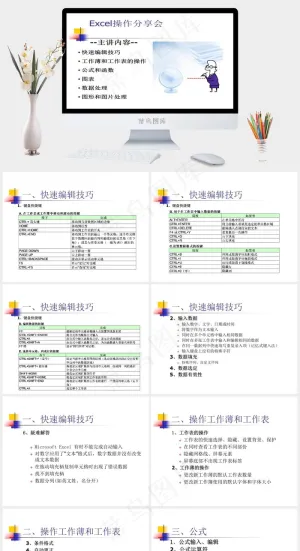 Excel操作分享模版图表分享会白色PPT模板图表
白色PPT模板