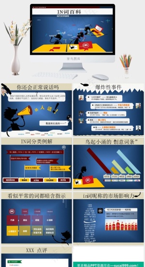 时代文字游戏IN词百科ppt模板蓝色卡通风PPT模板蓝色卡通风PPT模板预览图