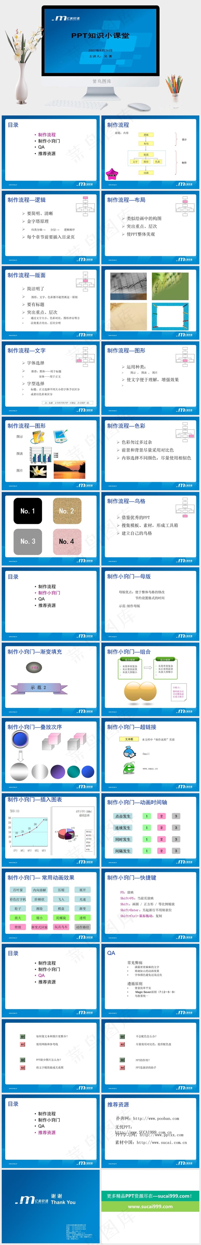 PPT主题模板图片蓝色营销简洁PPT模板