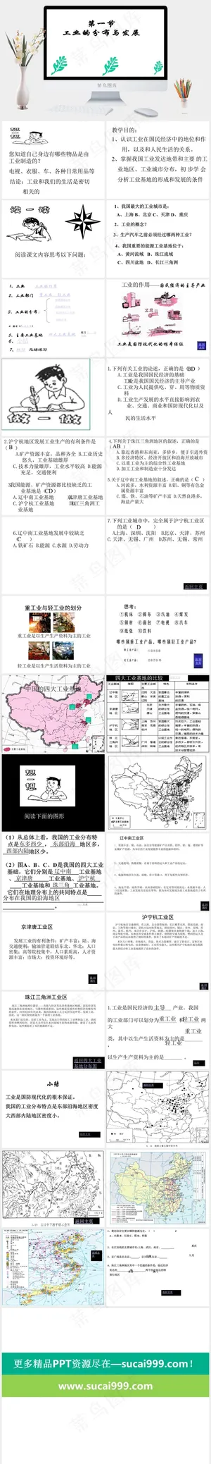 地理简洁PPT白色PPT模板白色PPT模板预览图