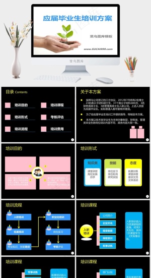 应届毕业生培训PPT白色简洁PPT模板