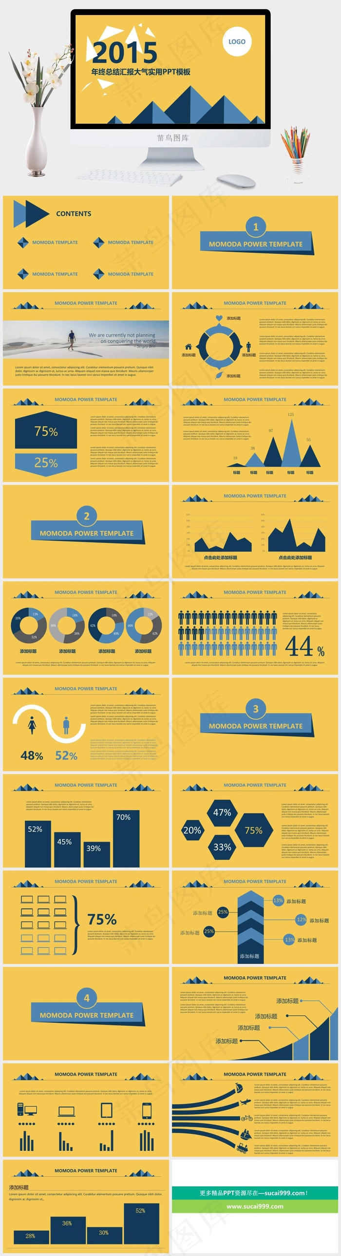 黄色大气商务模板黄色营销PPT模板