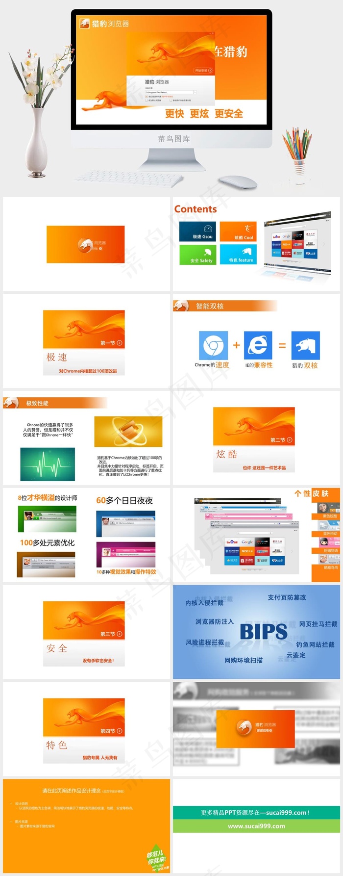 橙色应用软件产品推介PPT模板PPT模板