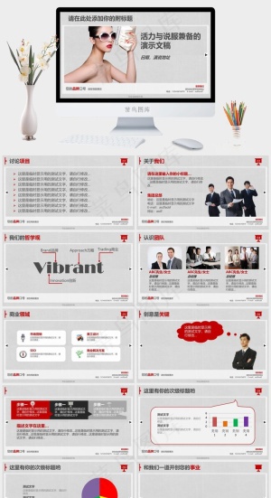 活力与说服力兼备的演示文稿灰色标准PPT模板预览图
