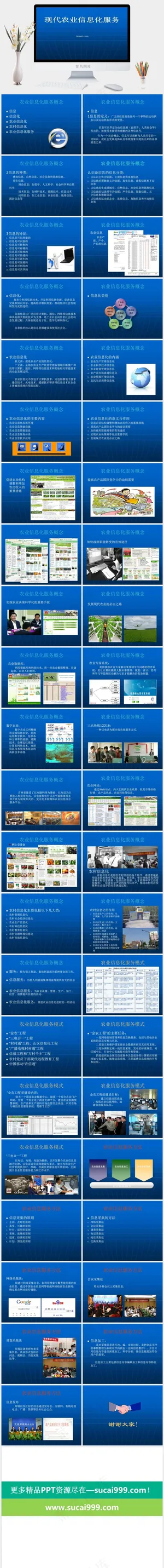 农业信息技术ppt模板蓝色简洁营销PPT模板