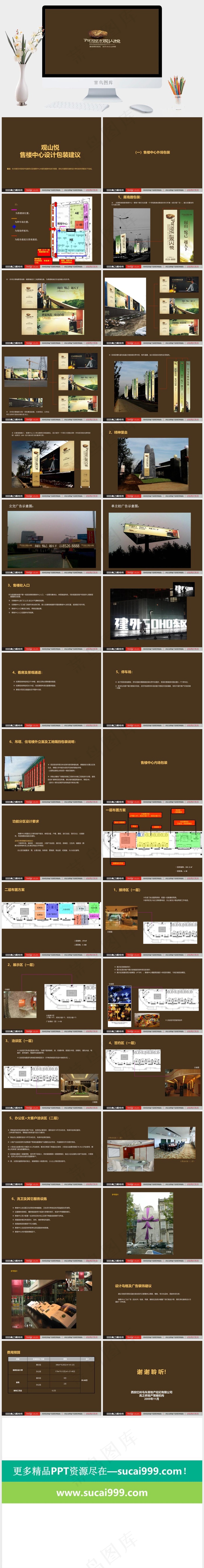 终观山悦售楼部包装建议图片橘色橙色简洁PPT模板