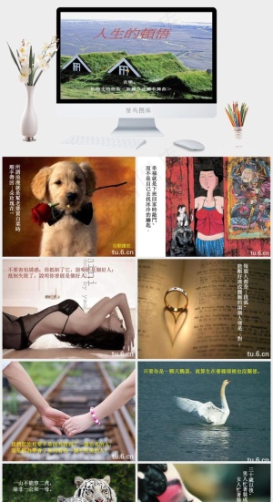 美丽大自然ppt模板蓝色实景风PPT模板预览图