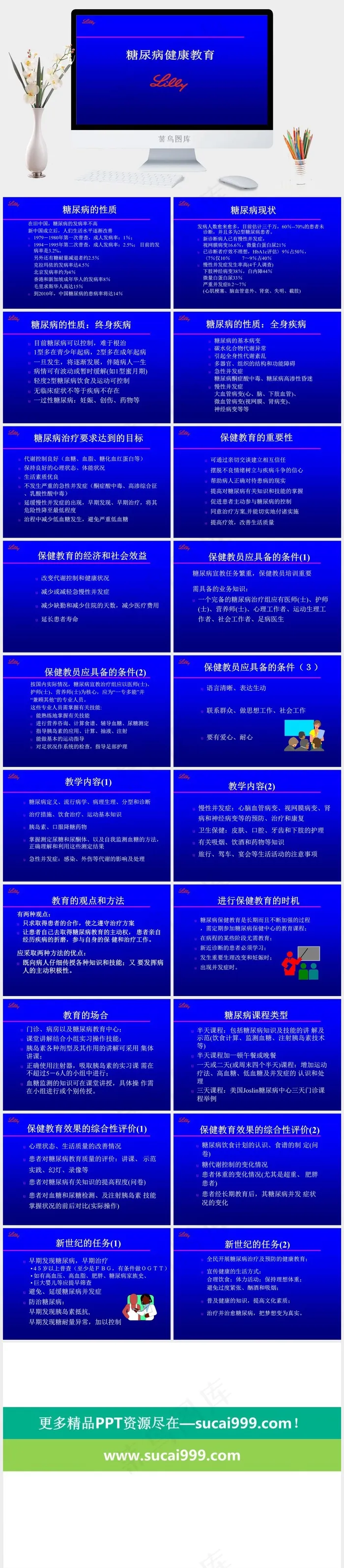 内科-内分泌科-糖尿病健康教育教育
蓝色营销简洁PPT模板