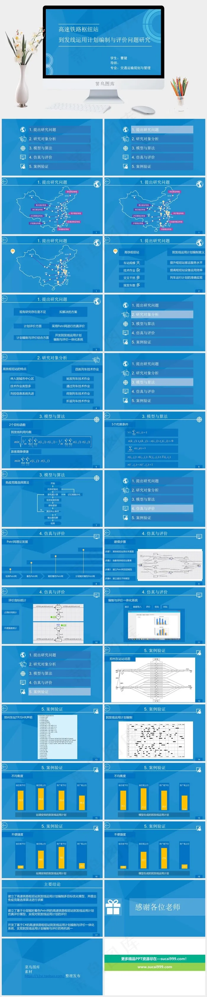 交通系统毕业答辩PPT模板蓝色简洁PPT模板