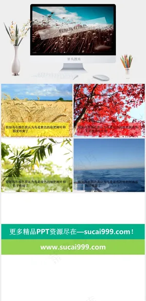 假如风有颜色幻灯片实景风PPT模板预览图