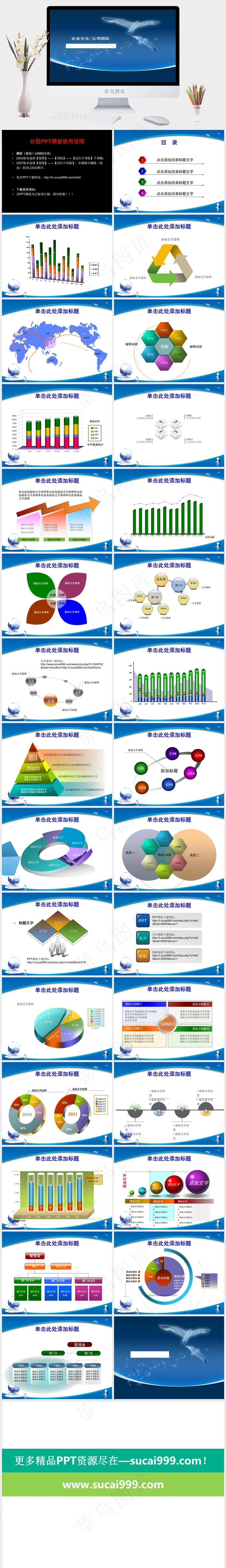 企业文化PPT模板蓝色简洁PPT模板