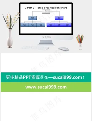 3层组织结构图白色营销PPT模板白色PPT模板预览图