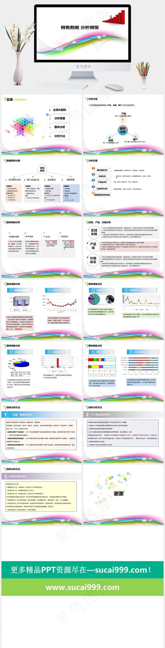炫彩背景销售数据分析ppt模板白色突出PPT模板 炫彩背景销售数据分析ppt模板白色突出PPT模板