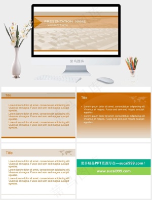 橙色淡雅风格商务PPT模板PPT模板PPT模板预览图
