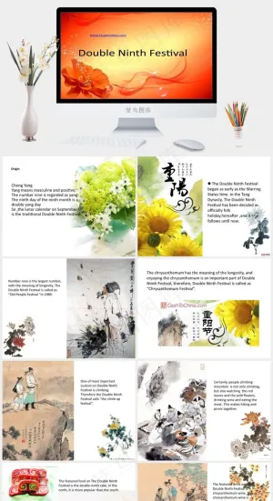 重阳节英文介绍PPT素材营销PPT模板预览图