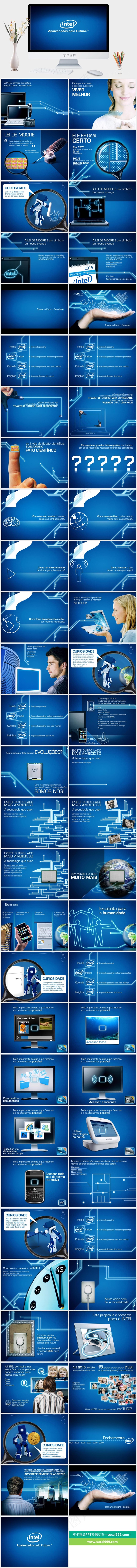 intel高新科技推广方案ppt图...蓝色简洁营销PPT模板