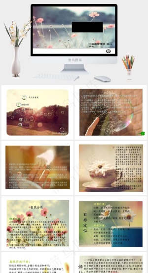 职业规划ppt灰色实景风柔美PPT模板预览图