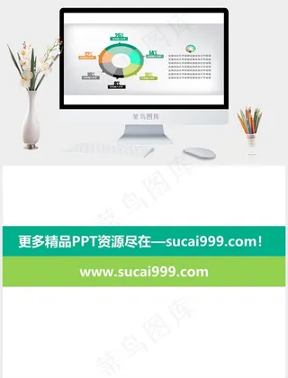 彩色环形比例饼图PPT素材白色卡通风PPT模板白色卡通风PPT模板