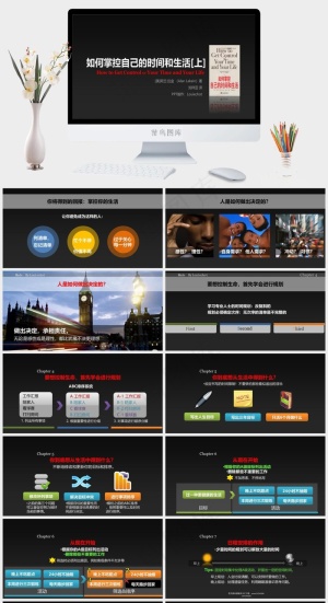 如何掌控自己的时间和生活灰色硬朗高冷标准简洁PPT模板预览图