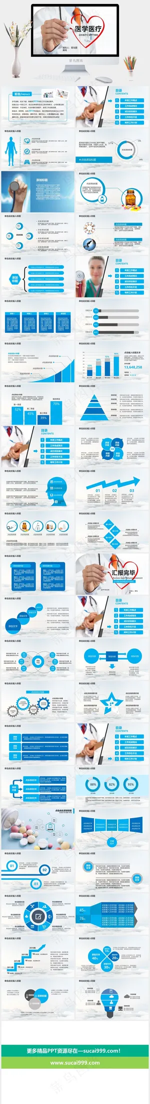 动态医疗汇报PPT模板公司员工白色PPT模板白色PPT模板预览图