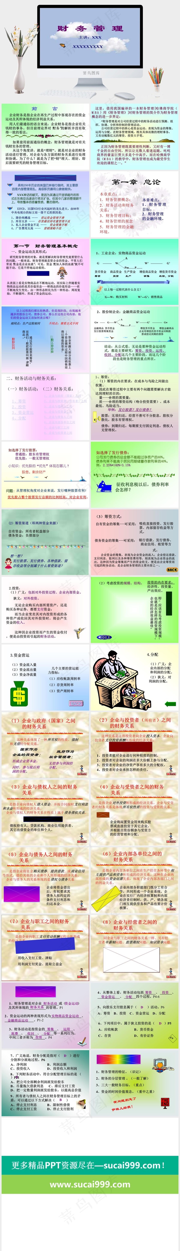 财务管理图片蓝色营销PPT模板