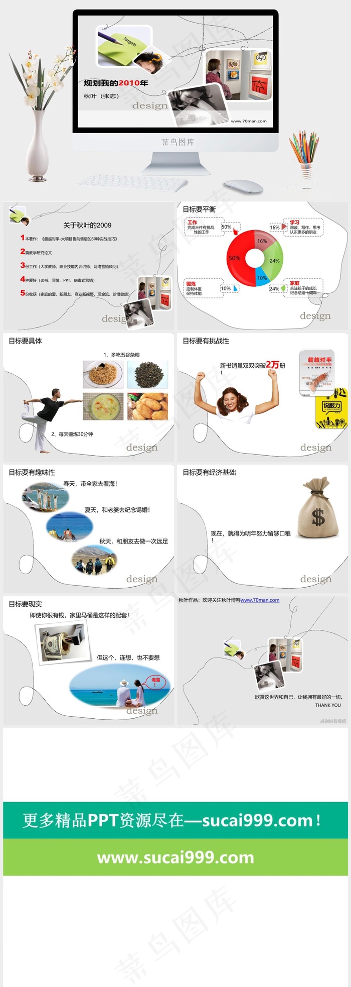 个人目标规划PPT模板商业教师营销教学读书灰色营销PPT模板灰色营销PPT模板