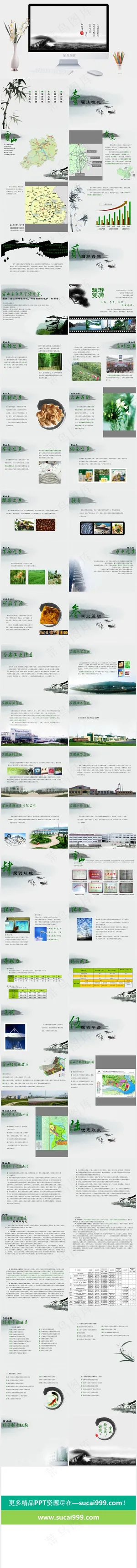 水墨风格城市简介ppt模板灰色中国风实景风PPT模板预览图