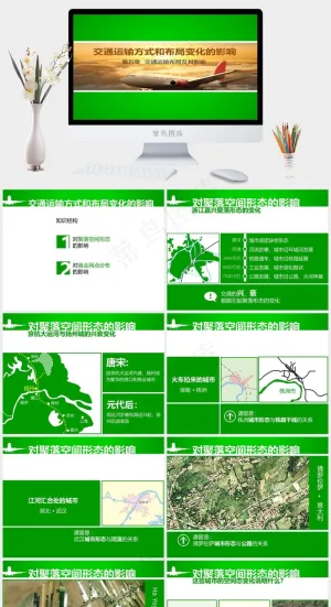 交通运输ppt模板下载绿色实景风PPT模板