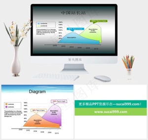 统计数据PPT模板青色PPT模板灰色PPT模板预览图