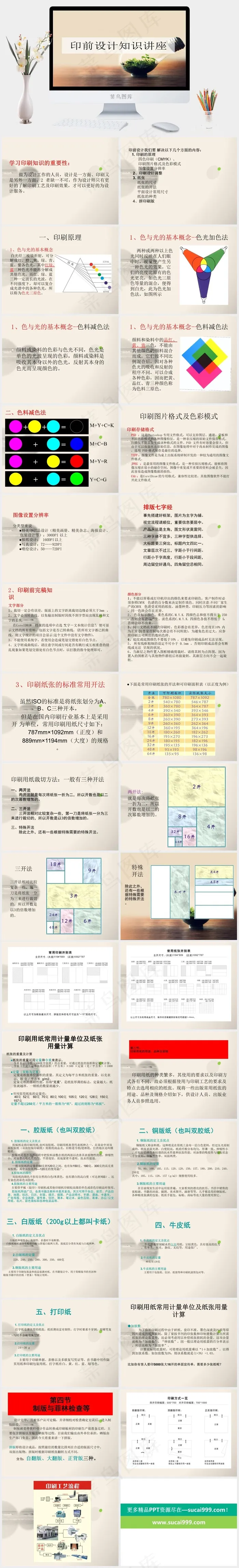 印前设计知识橘色橙色实景风PPT模板