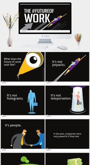 卡通故事ppt图片灰色硬朗营销PPT模板预览图