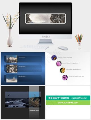 图片展示效果海岸风景PPT模板灰色标准简洁硬朗PPT模板灰色硬朗标准PPT模板