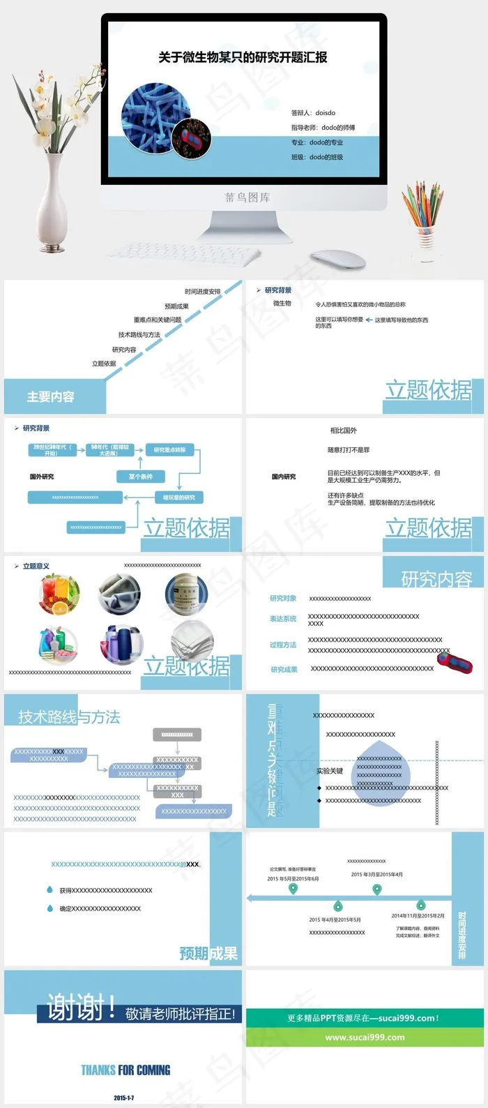 微生物课题开题汇报ppt模板白色简洁标准PPT模板白色简洁PPT模板