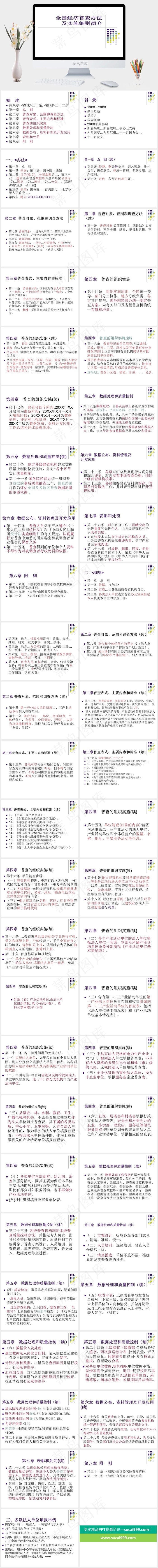 经济普查办法及实施细则图片白色营销简洁PPT模板