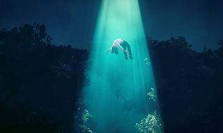 人物、漂浮、蓝色、浅色、三度亲密接触、被盗、3d模型、女性