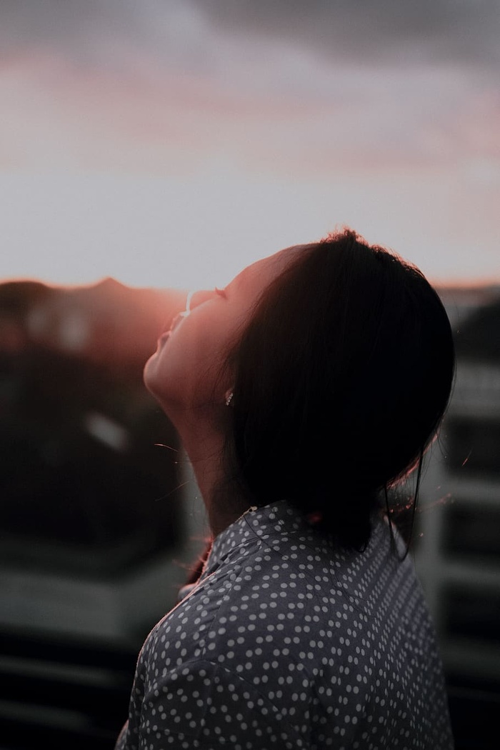 日落，巴厘岛，光，黄昏，天空，华丽，年轻，女人