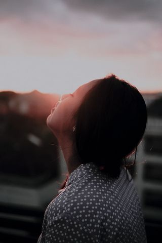 日落，巴厘岛，光，黄昏，天空，华丽，年轻，女人