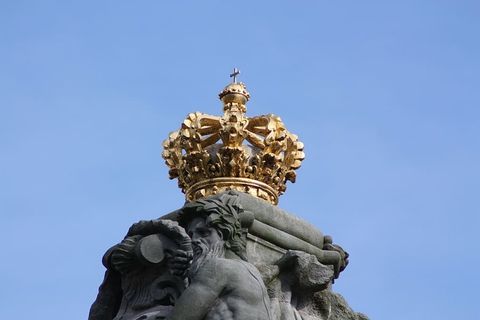 丹麦，皇室，皇冠，国王，黄金，丹麦，夏天，雕塑