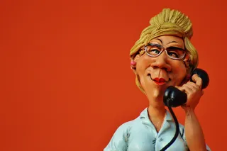 女人，使用，电话漫画插图，秘书，办公室，电话，时间表，电话