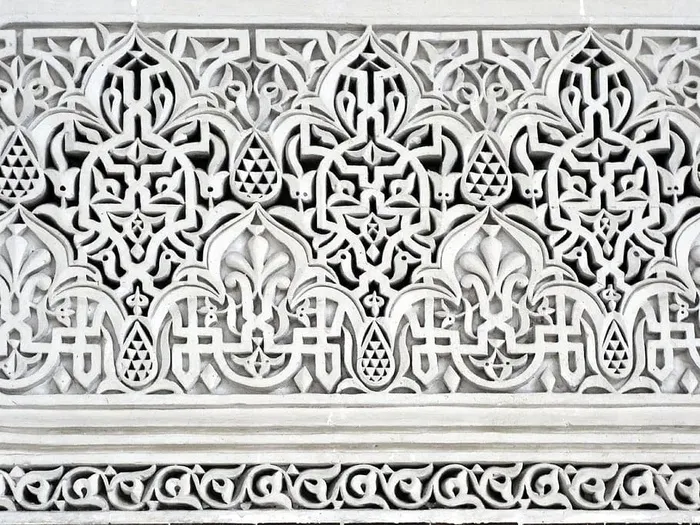 灰泥，装饰，阿拉伯花纹，装饰，装饰，纹理，白色，建筑